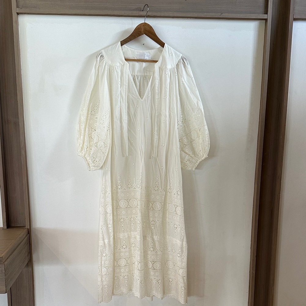 Zimmermann White Eyelet Maxi Dress